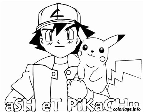 Coloriage Pokemon Ash Pikachu Jecolorie