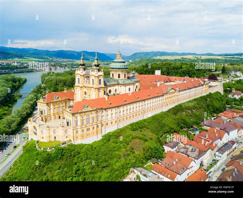 melk abbey monastery aerial panoramic view stift melk   benedictine