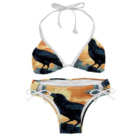 Crow Detachable Sponge Bikini Set Adjustable Strap One Piece Swimsuits Two Pack Walmart