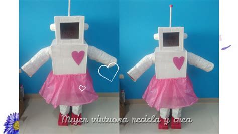 Como Hacer Un Disfraz De Robot Para Niña Youtube