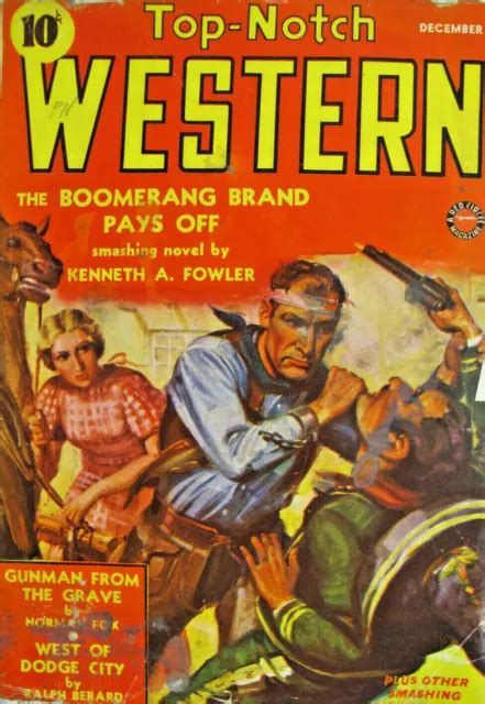 Top Notch Western Rare Pulp Magazine Comic Golden Age Vg Fn