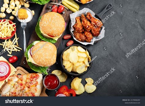 Fast Food Unhealthy Eating Concept Close Stock Photo 2179946297 ...