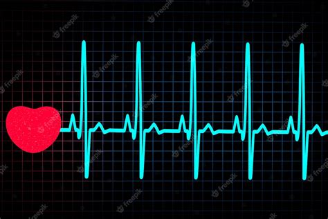 Gráfico De Frecuencia Cardíaca 3d Latido Cardíaco Onda De Icono Ekg Corazón Rojo Al Comienzo Del