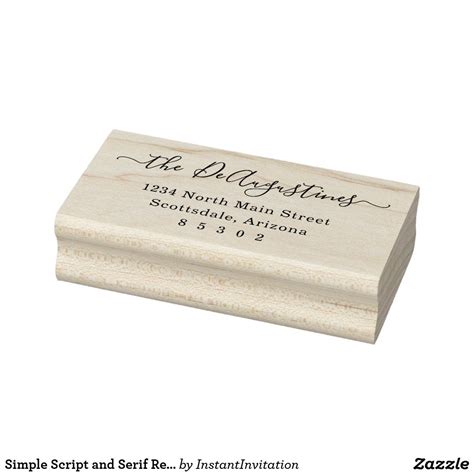 Simple Script And Serif Return Address Rubber Stamp Wood