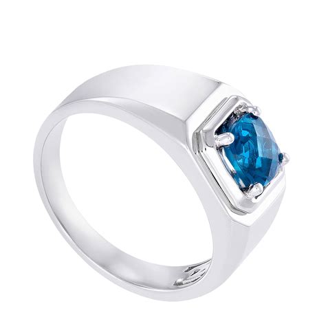 Emerald Cut London Blue Topaz Men S Ring In Palladium A Pld