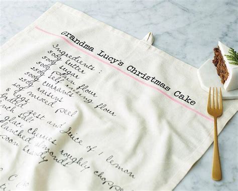 Recipe Tea Towels Diy Christmas Gifts Personalized Christmas Unique