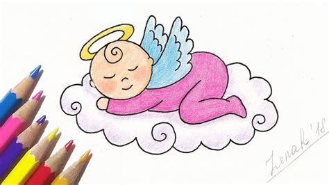 How To Draw A Cute Little Angel Baby Step By Step Easy Youtube