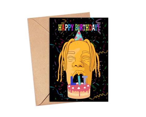 TRAVIS SCOTT Birthday Card LIT Astroworld | Etsy