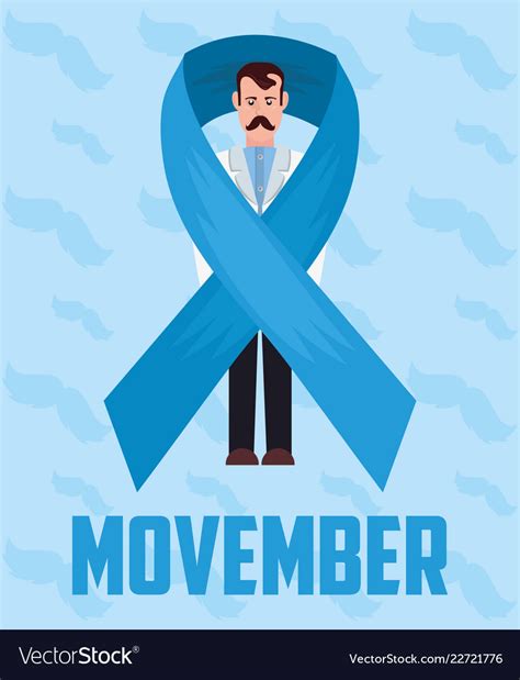 Movember Prostate Cancer Day Royalty Free Vector Image