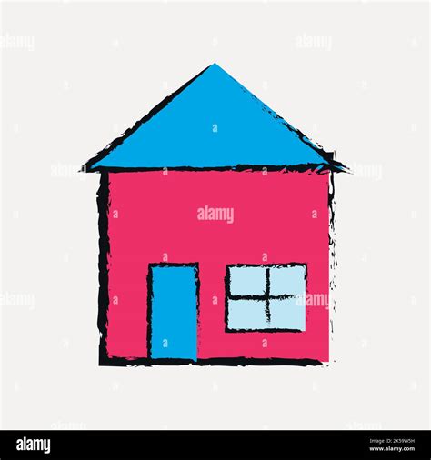 House crayon drawing vector Stock Vector Image & Art - Alamy