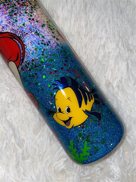 Little Mermaid Glitter Tumbler Etsy