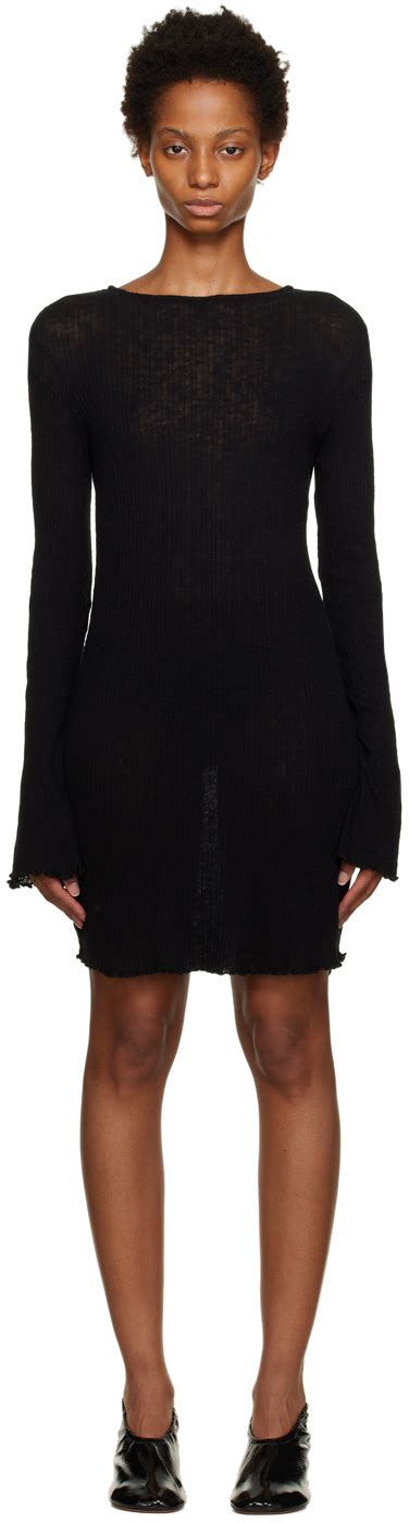 Our Legacy Black Two Face Midi Dress Our Legacy