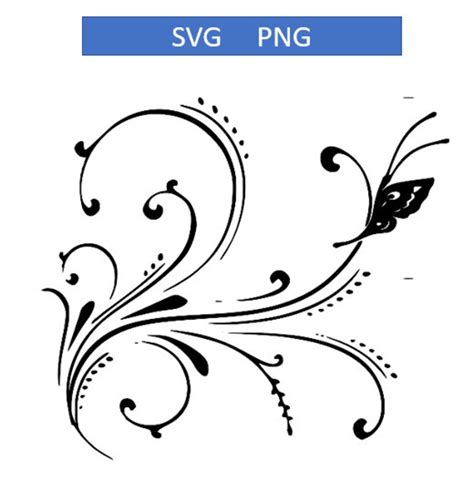 Butterfly Vine Svg Faith Svg Graceful Butterfly Vine Flower Floral