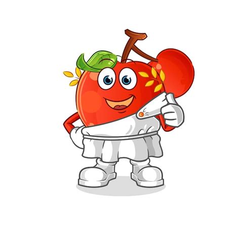 Premium Vector Cherries With Greek Clothing Cartoon Mascot Vector