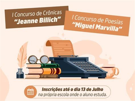 Inscrições abertas para 1º Concurso de Crônicas Jeanne Billich e 1º