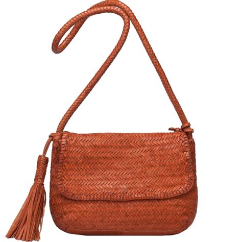 Biba Perkins Sac Bandouli Re En Cuir Tress Per L Calabaza