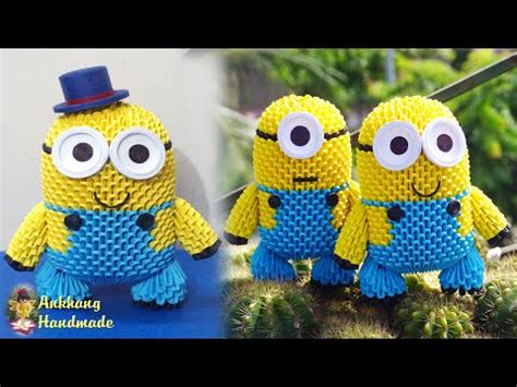 3d Origami Minion Tutorial Bob Minion Mini Size DIY Making Bob