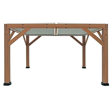 Buy Meridian Cedar Wood Gazebo With Louvered Roof 11 X 13 Ft Delivery