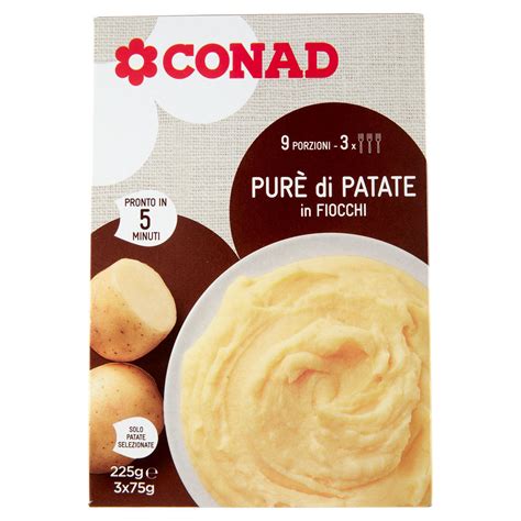 Purè di Patate in Fiocchi 3 Buste 225 g Conad Conad