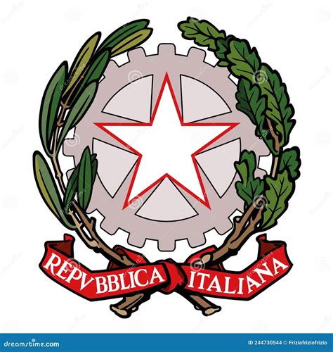 Italian Republic Official National Coat Of Arms Italy Stock Vector