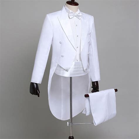 Mens Formal Tailcoat Tuxedo Suit Gentlemen Blazer Swallow Tailed Coat