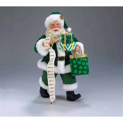 Irish Christmas - Irish Santa Holding Gifts Figurine at IrishShop.com ...