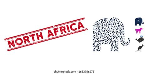 Distressed Red Stamp Seal North Africa Stock Vector Royalty Free