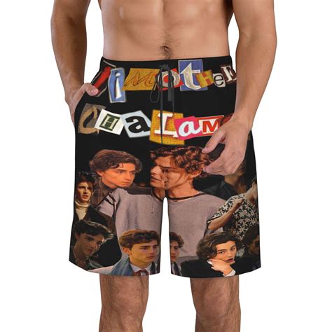 Mens Timothee Chalamet Swim Trunks Quick Dry Bathing Suits Holiday