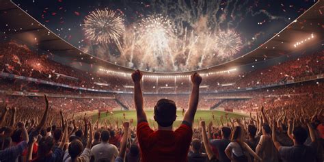 Football fans are watching football match in the stadium with