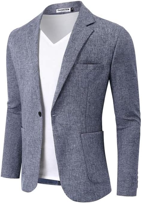 ThinkSTEM Herren Sakko Sportlich Slim Fit Männer Blazer Modern Freizeit