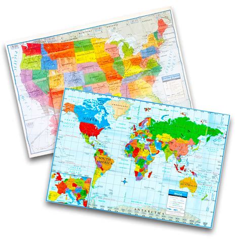 Buy Kappa Wall Map Set Giant United States And World Map Posters For Homeschooloffice 2