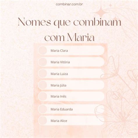 Nome Que Combina Com - Nomes que combinam com Maria – Tá Chique