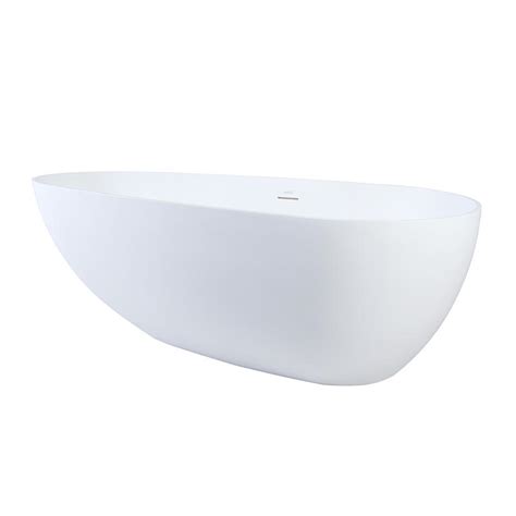 Custom Orpheus White Pure Acrylic Round End Drain Freestanding Bathtub