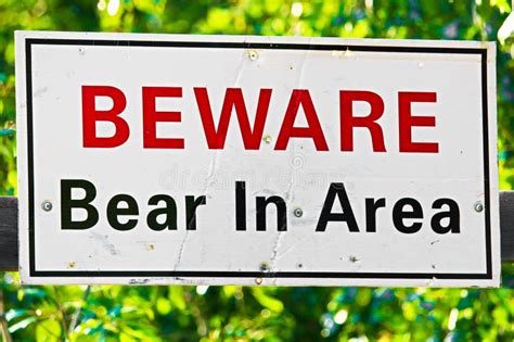 Bear Beware Sign stock image. Image of notice, sign, warning - 20031313