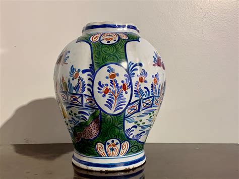 Chinoiserie Dutch Delft Polychrome Faience Lobed Jar Th Century