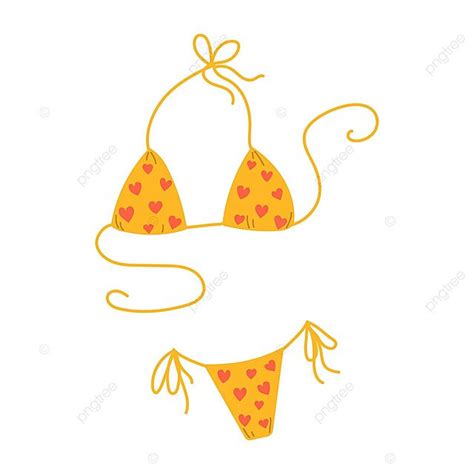 Dibujo De Bikini Amarillo Dos Piezas Ilustraci N Vectorial Sujetador Playa Verano Vector Png