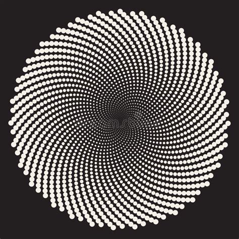 Vector Black And White Spiral Circles Swirl Abstract Round Optical