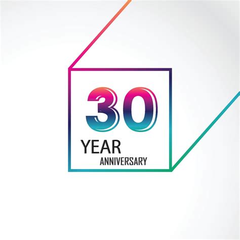 30 Years Anniversary Celebration Color Vector Template Design ...