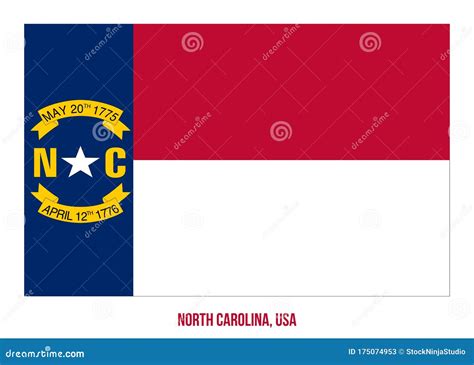 North Carolina Flag Vector Illustration On White Background Usa State