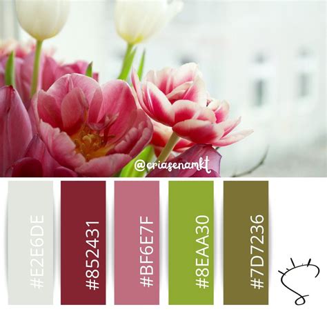Paleta De Cores Rosa E Verde - Paleta de Cores Rosa e Verde