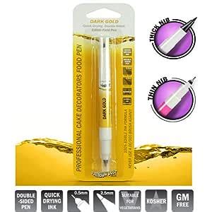 Amazon.com : Edible Cake Decorating Pen Dark Gold : Grocery & Gourmet Food