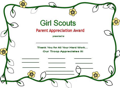 Girl Scout Certificate Templates