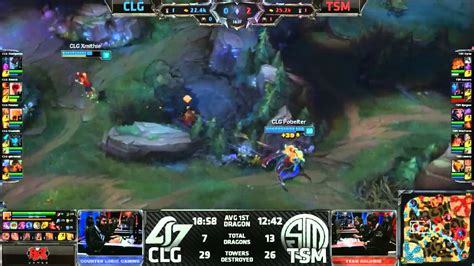 Counter Logic Gaming Vs Team Solomid League Of Legends Na Lcs