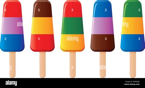 Vector Colorful Popsicles Stock Vector Image Art Alamy