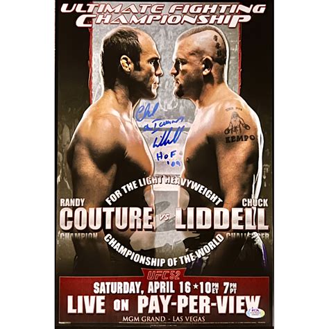 Chuck The Iceman Liddell Signed UFC 52 12x18 Fight Poster Inscribed