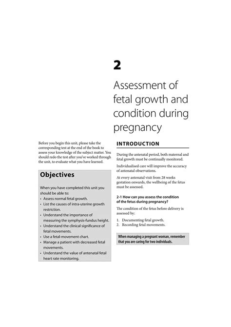 Maternal Care Assessment Of Fetal Growth And Condition During