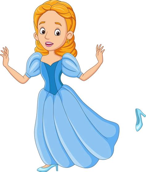 Cartoon cinderella princess with her shoe 6605386 Vector Art at Vecteezy