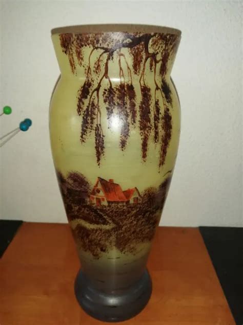 Superbe Vase Ancien Verre Ou Pate De Verre No Legras French Antic Eur