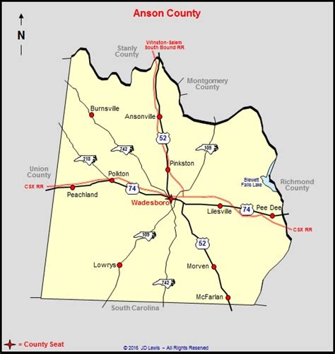 Anson County Nc Map | Cities And Towns Map