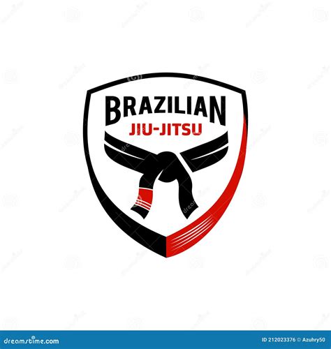 Brazilian Jiu Jitsu Negro Y Rojo Cintur N Logo Icono Vector Ilustraci N